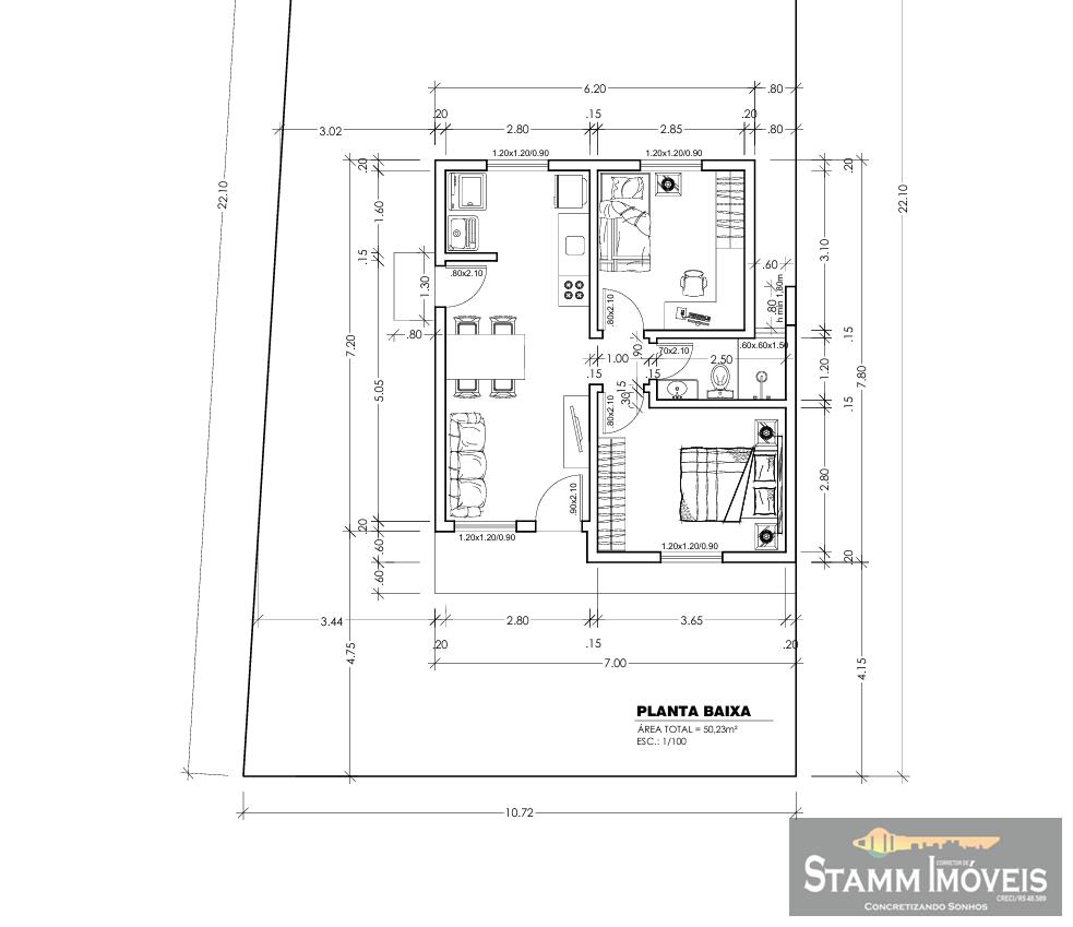 Casa, 2 quartos - Foto 1